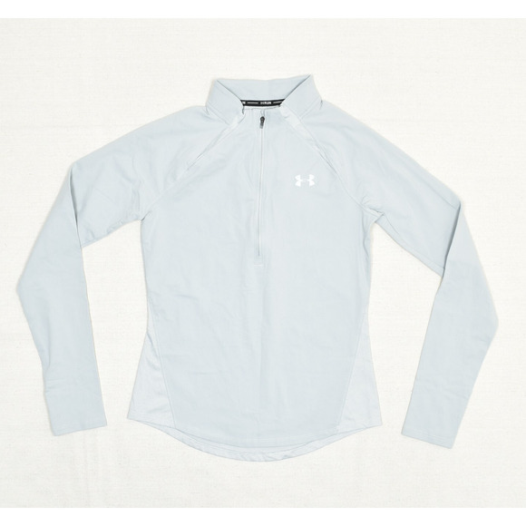 Under Armour Women's 1/4 Zip Sweatshirt Long Sleeve Polyester Gray Size M RUN - Picture 1 of 8